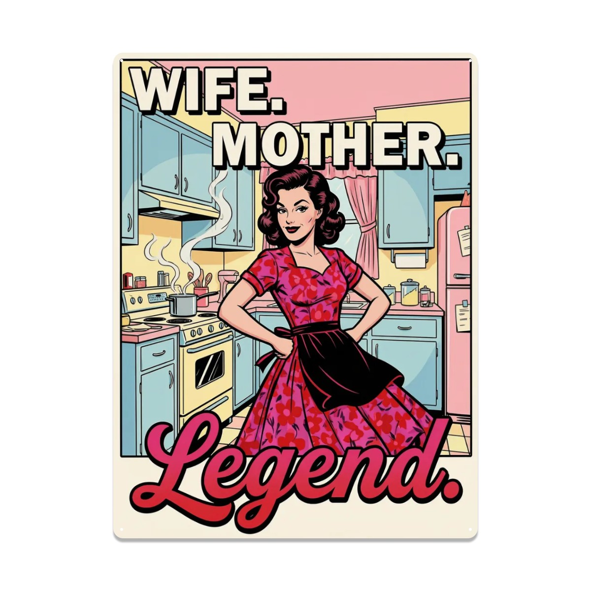50s Retro Metal Tin Sign 16"x12" (Vertical)