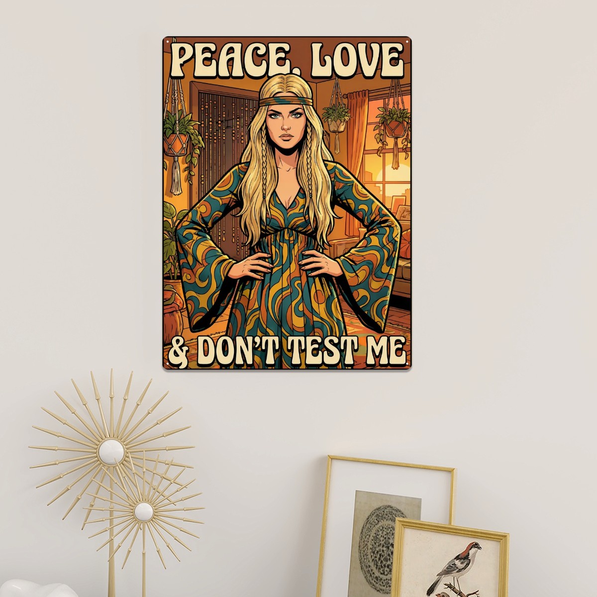 70s Retro Metal Tin Sign 16"x12" (Vertical)