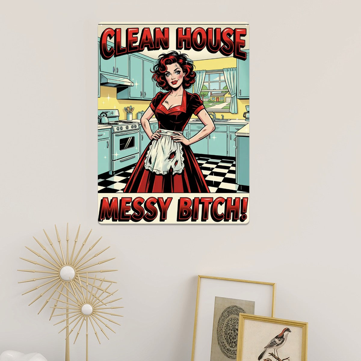 50s Retro Metal Tin Sign 16"x12" (Vertical)