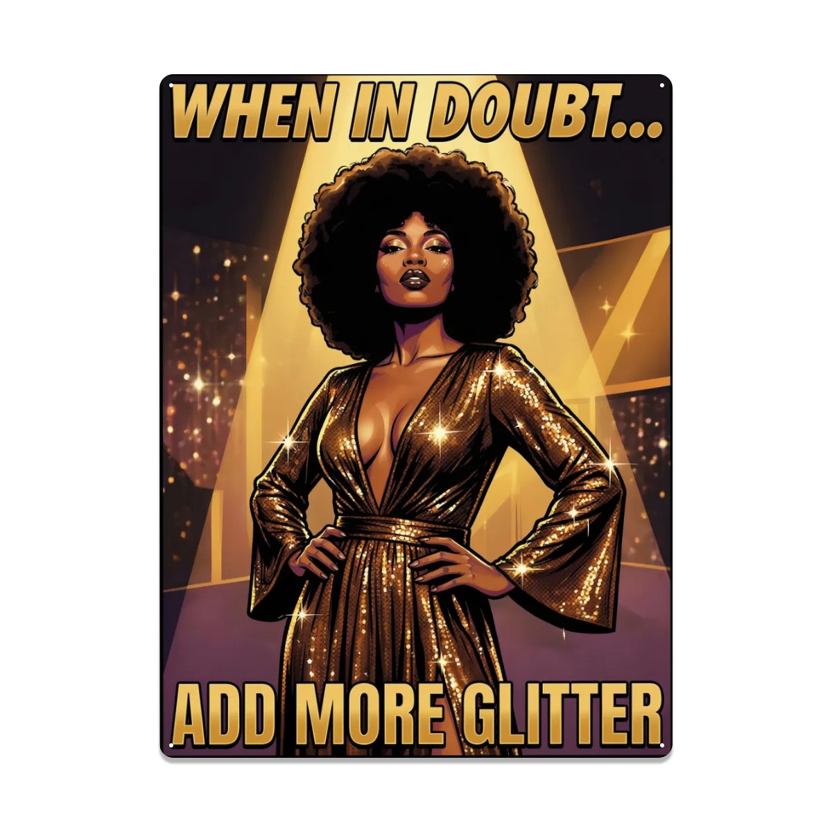 70s Retro Metal Tin Sign  16"x12" (Vertical)