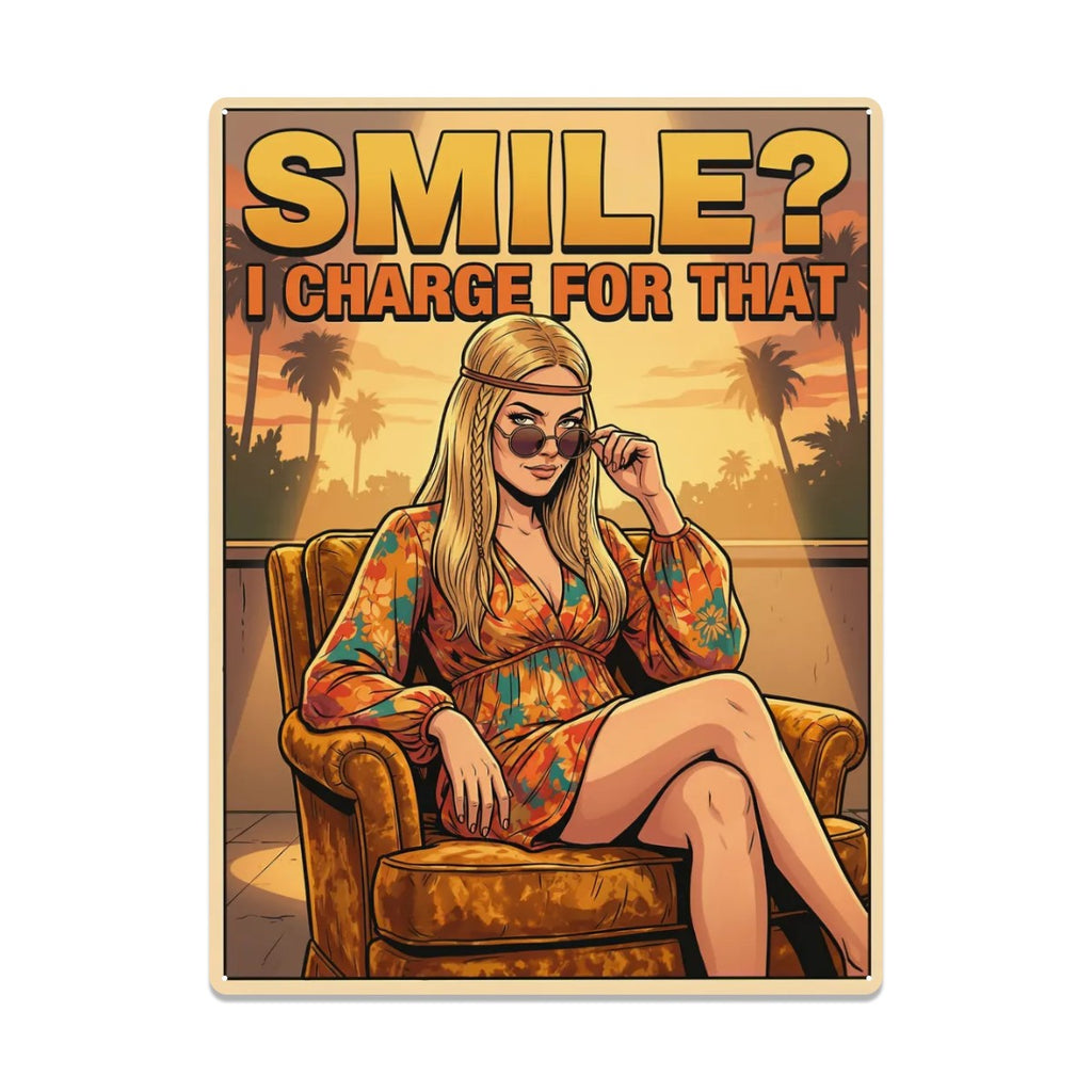 70s Retro Metal Tin Sign  16"x12" (Vertical)