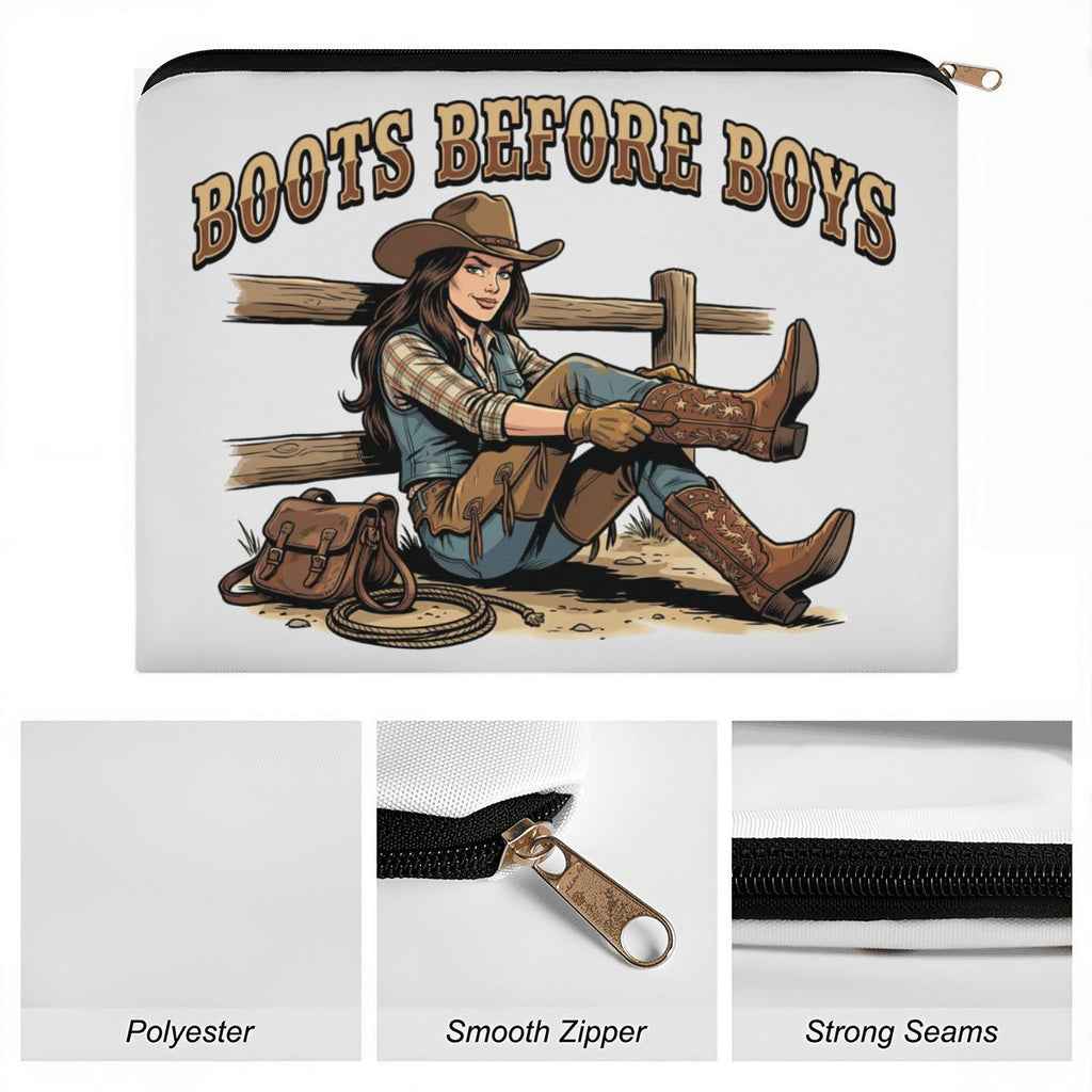 Boots Before Boys Cowgirl Travel Makeup Pouch