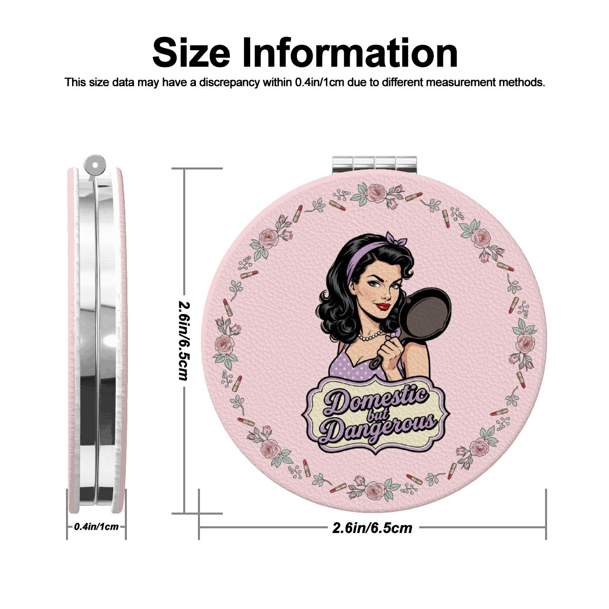 50s Retro Compact Pocket Mirror - Domestic but Dangerous