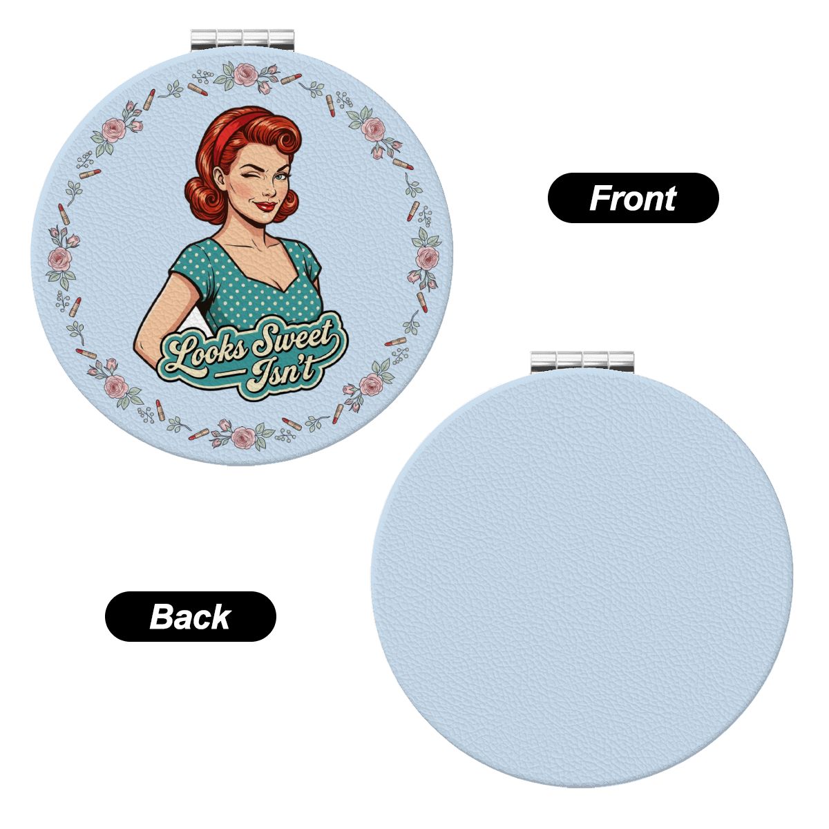 50s Retro Compact Pocket Mirror - Looks Sweet