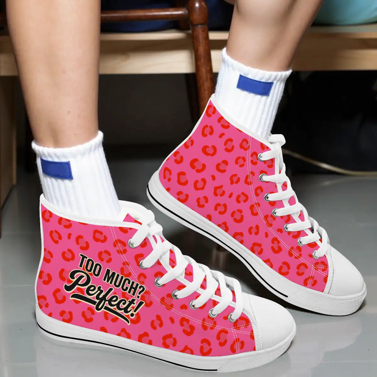 50s Retro High Top Canvas Shoes