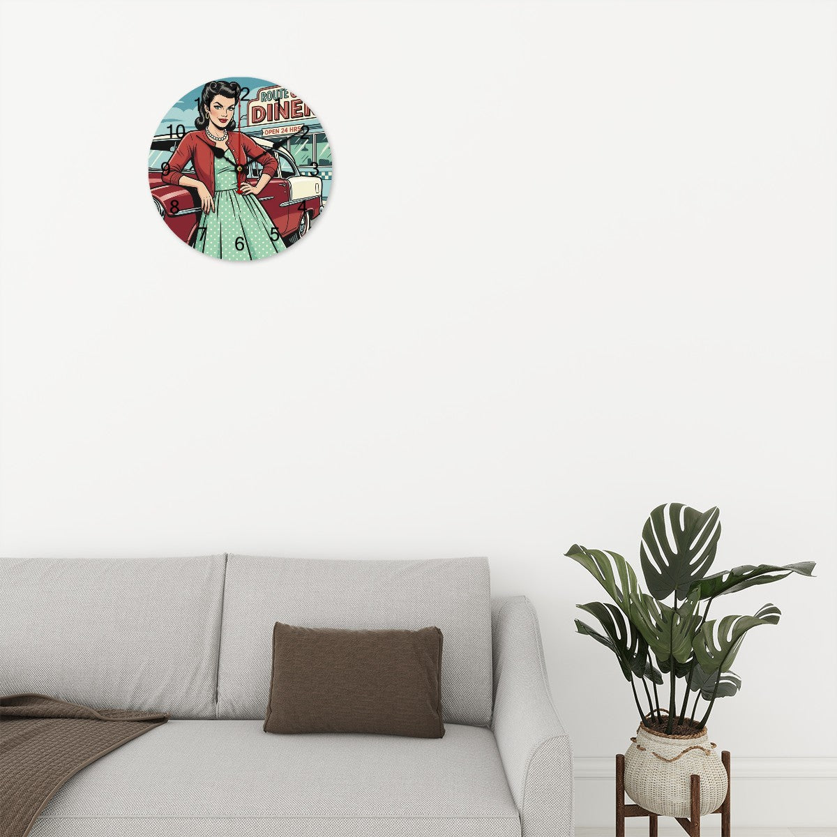 50s Retro Wall Clock