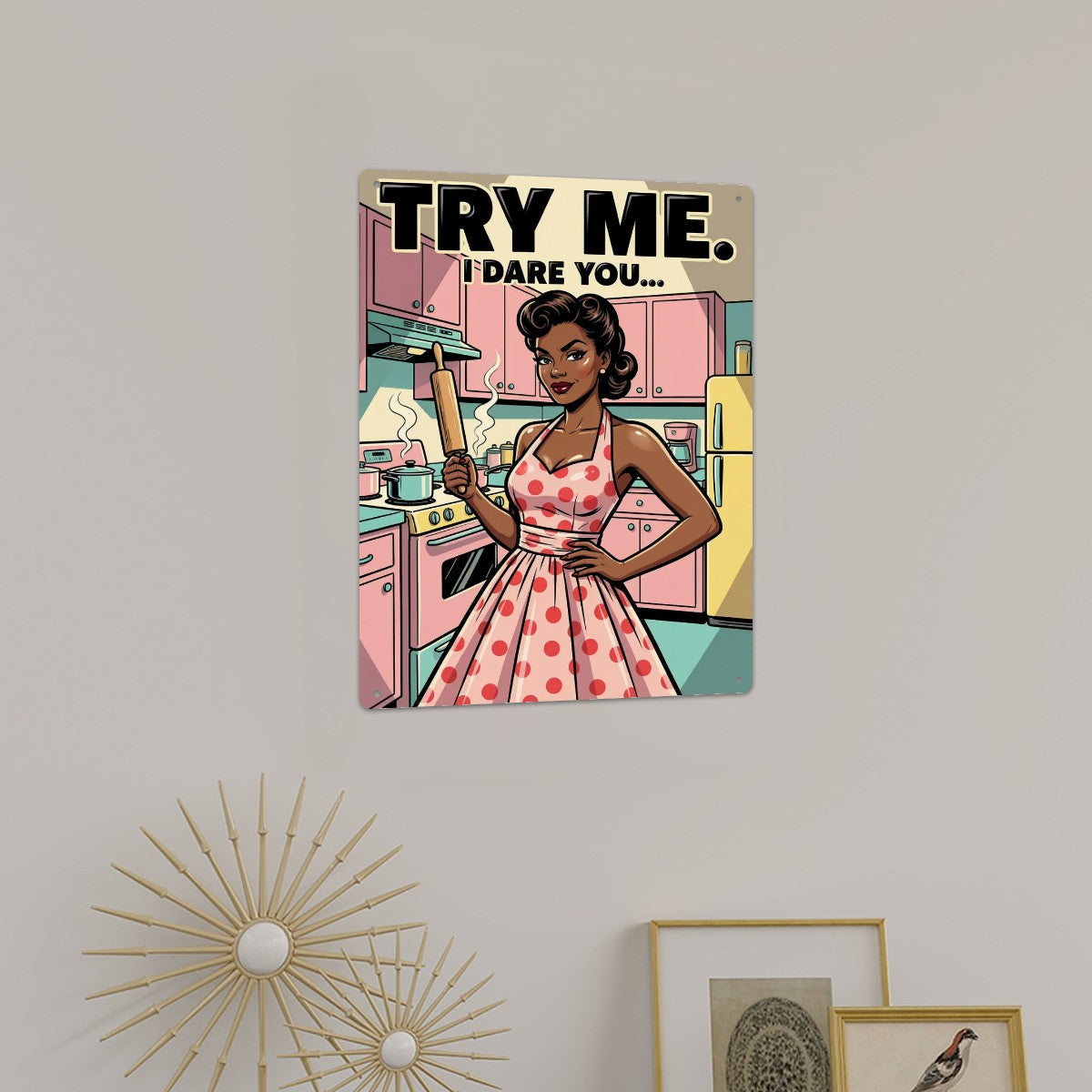 50s Retro Metal Tin Sign 16"x12" (Vertical)