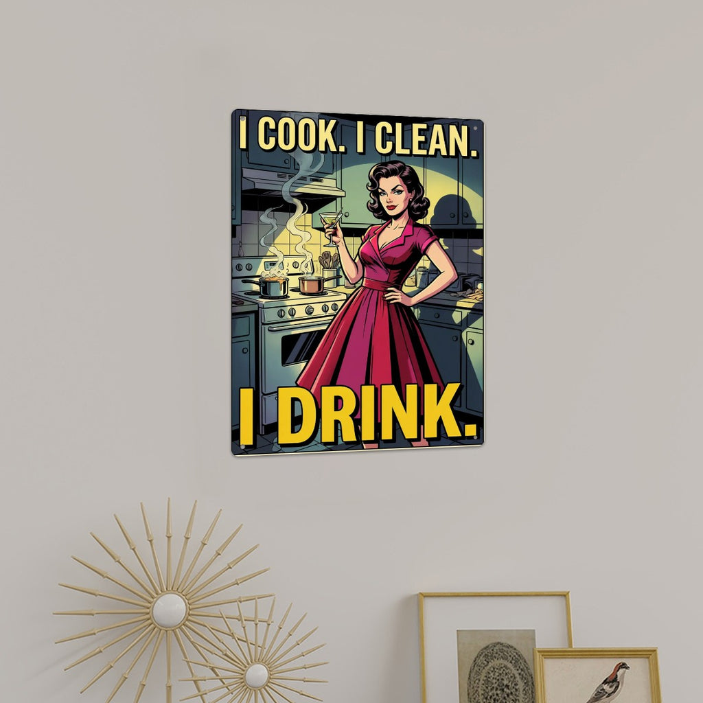 50s Retro Metal Tin Sign 16"x12" (Vertical)