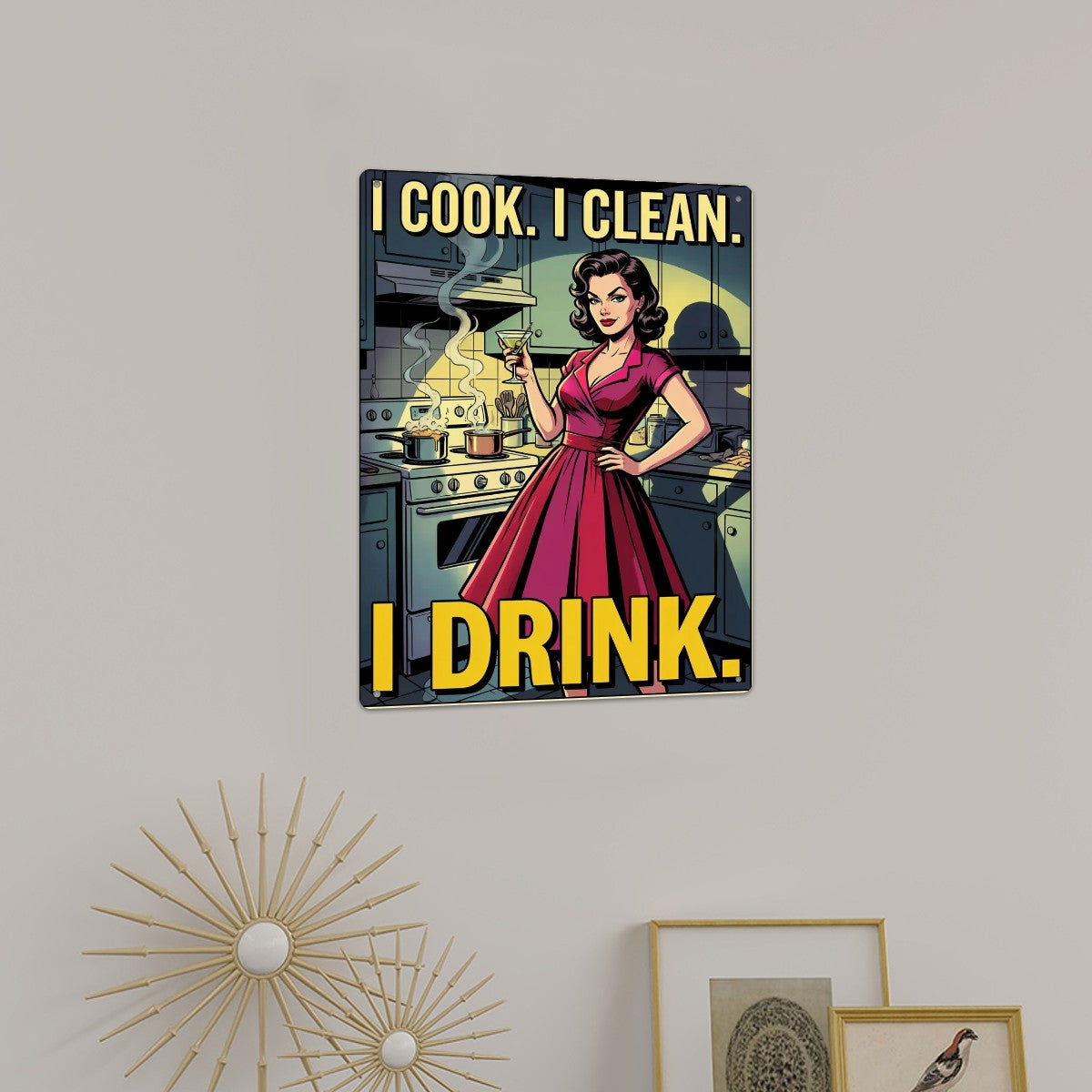 50s Retro Metal Tin Sign 16"x12" (Vertical)