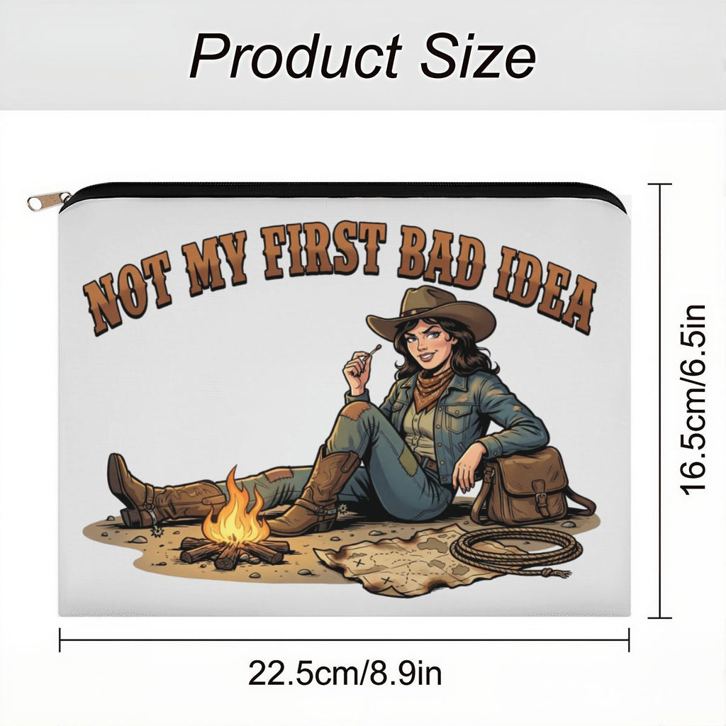Not My First Bad Idea Cowgirl Travel Makeup Pouch