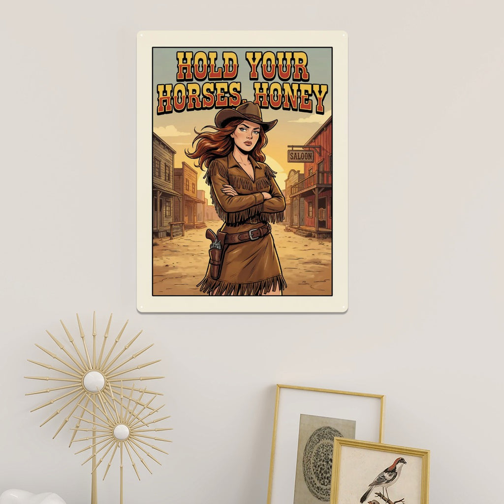 Western Metal Tin Sign  16"x12" (Vertical)