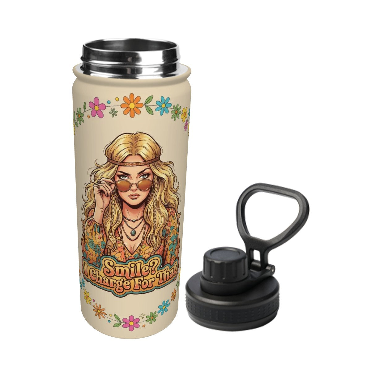70s Retro Insulated Water Bottle (18oz)