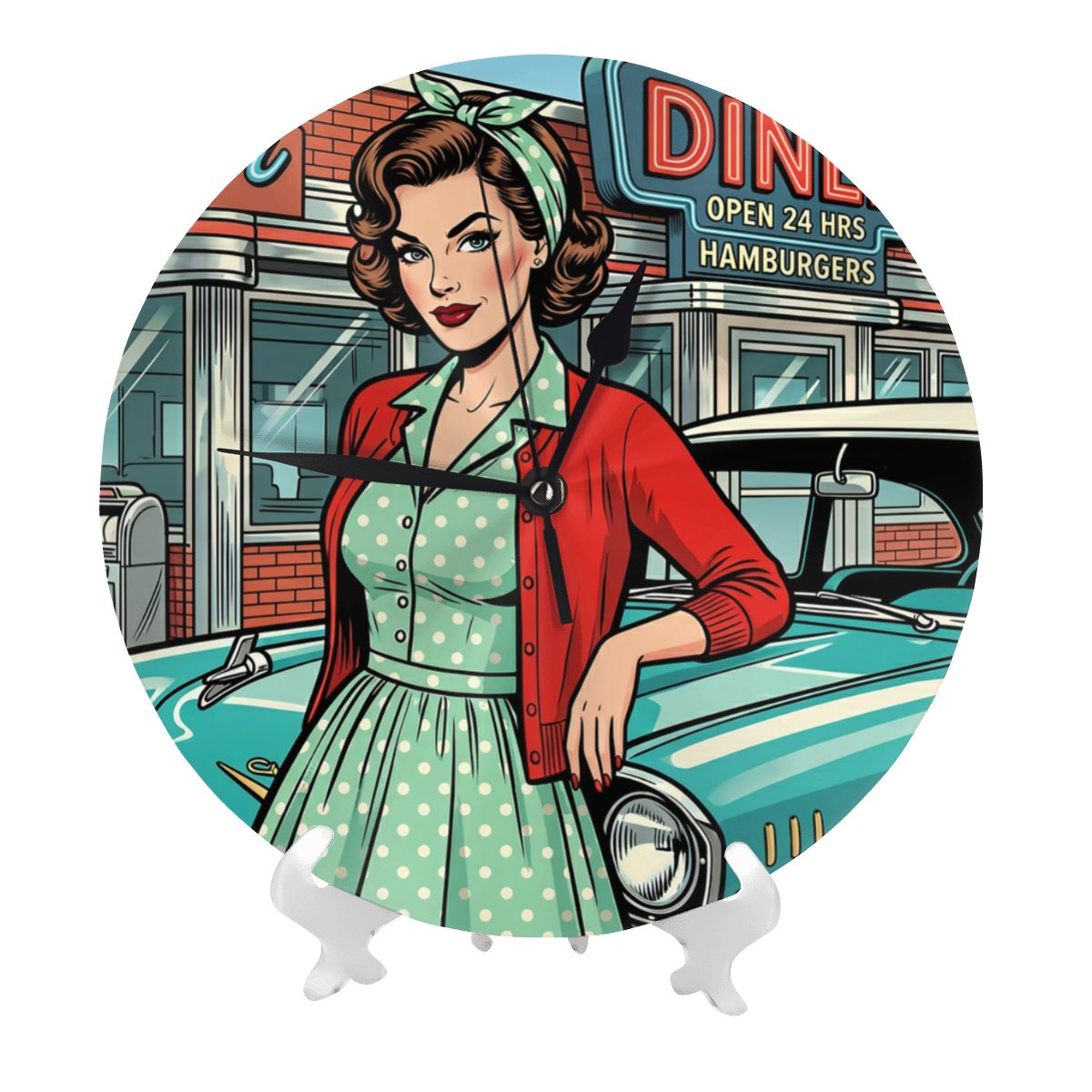 50s Retro Wall & Desk Clock