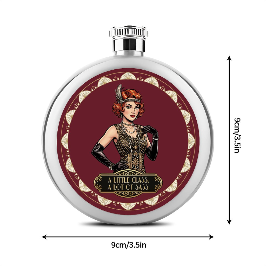1920s Art Deco Round Flask ( 5oz)