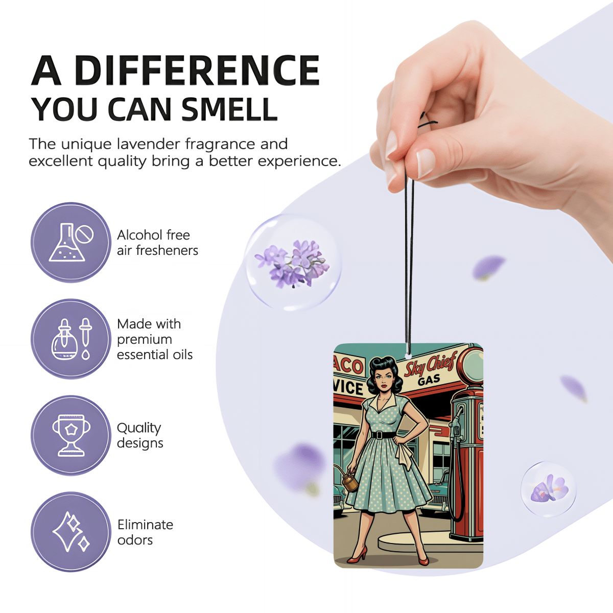 50s Retro Car Air Freshener Card (1pc)