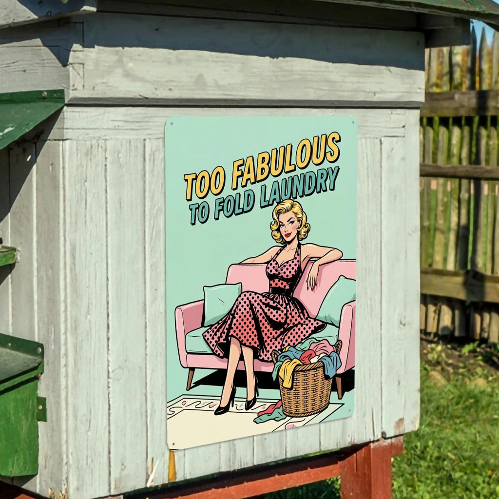 50s Retro Metal Tin Sign 16"x12" (Vertical)