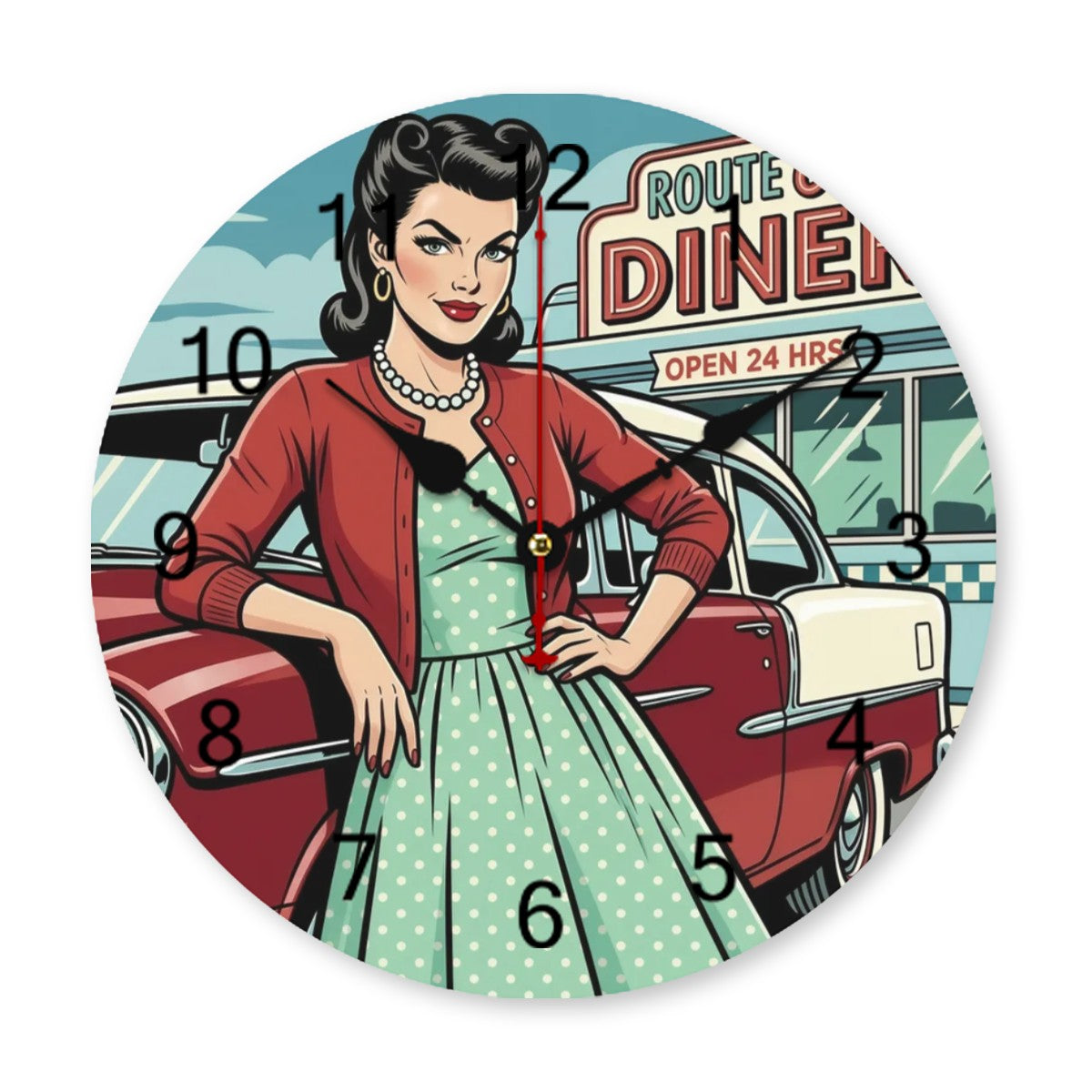 50s Retro Wall Clock