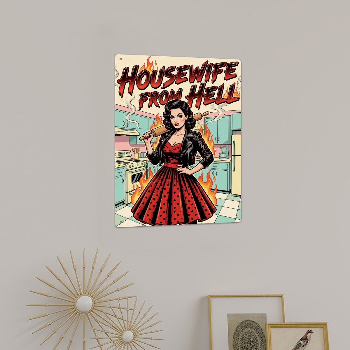 50s Retro Metal Tin Sign 16"x12" (Vertical)