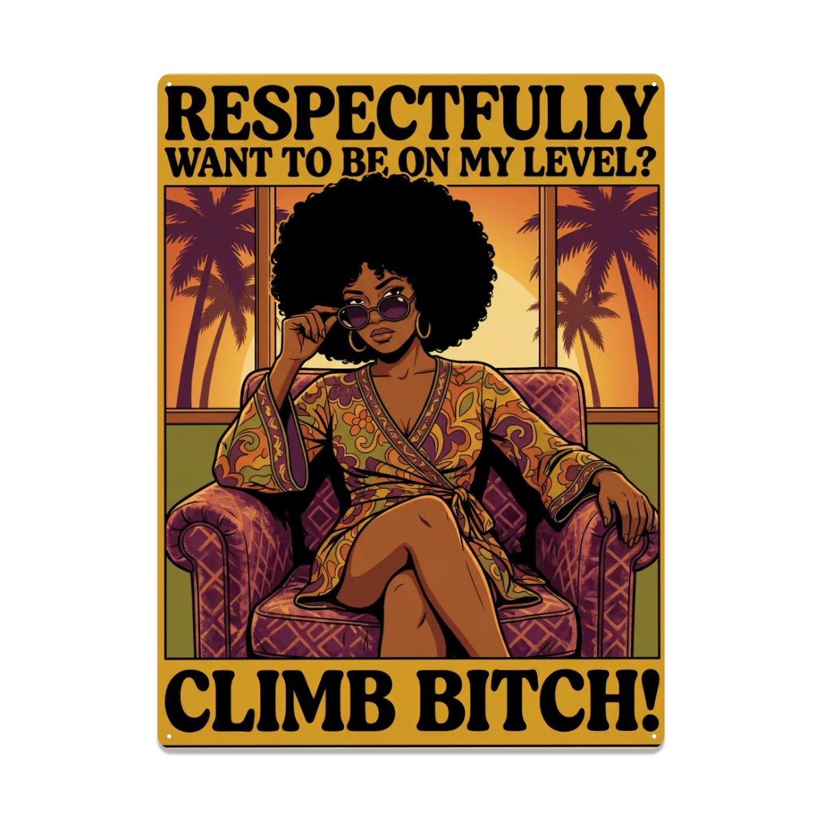 70s Retro Metal Tin Sign  16"x12" (Vertical)
