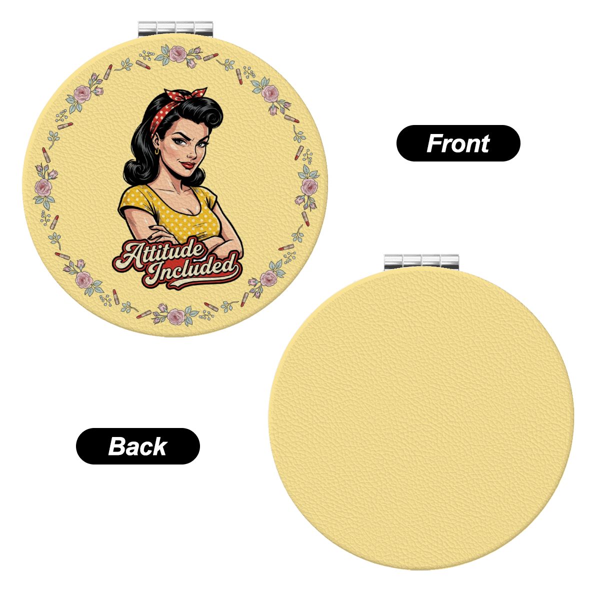 50s Retro Compact Pocket Mirror - Attitude Included