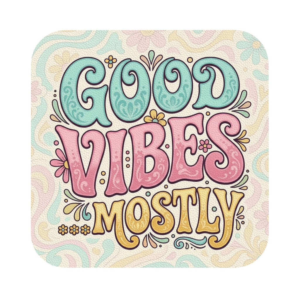 70s Retro Drink Coasters – Groovy Vintage Coaster Set (6 Pack)