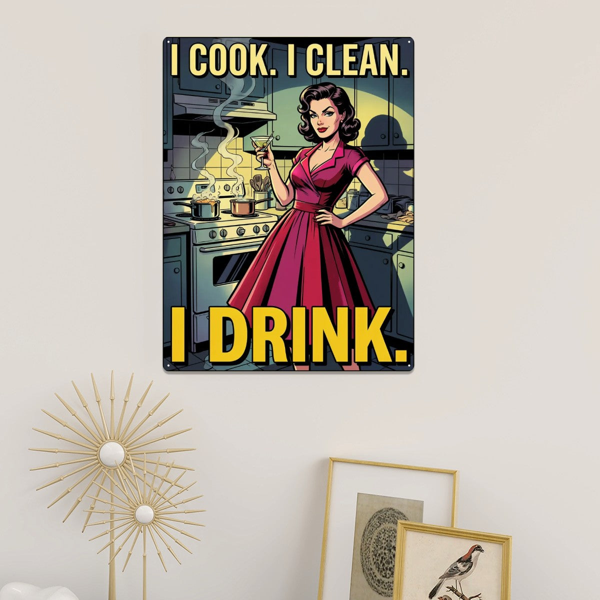 50s Retro Metal Tin Sign 16"x12" (Vertical)