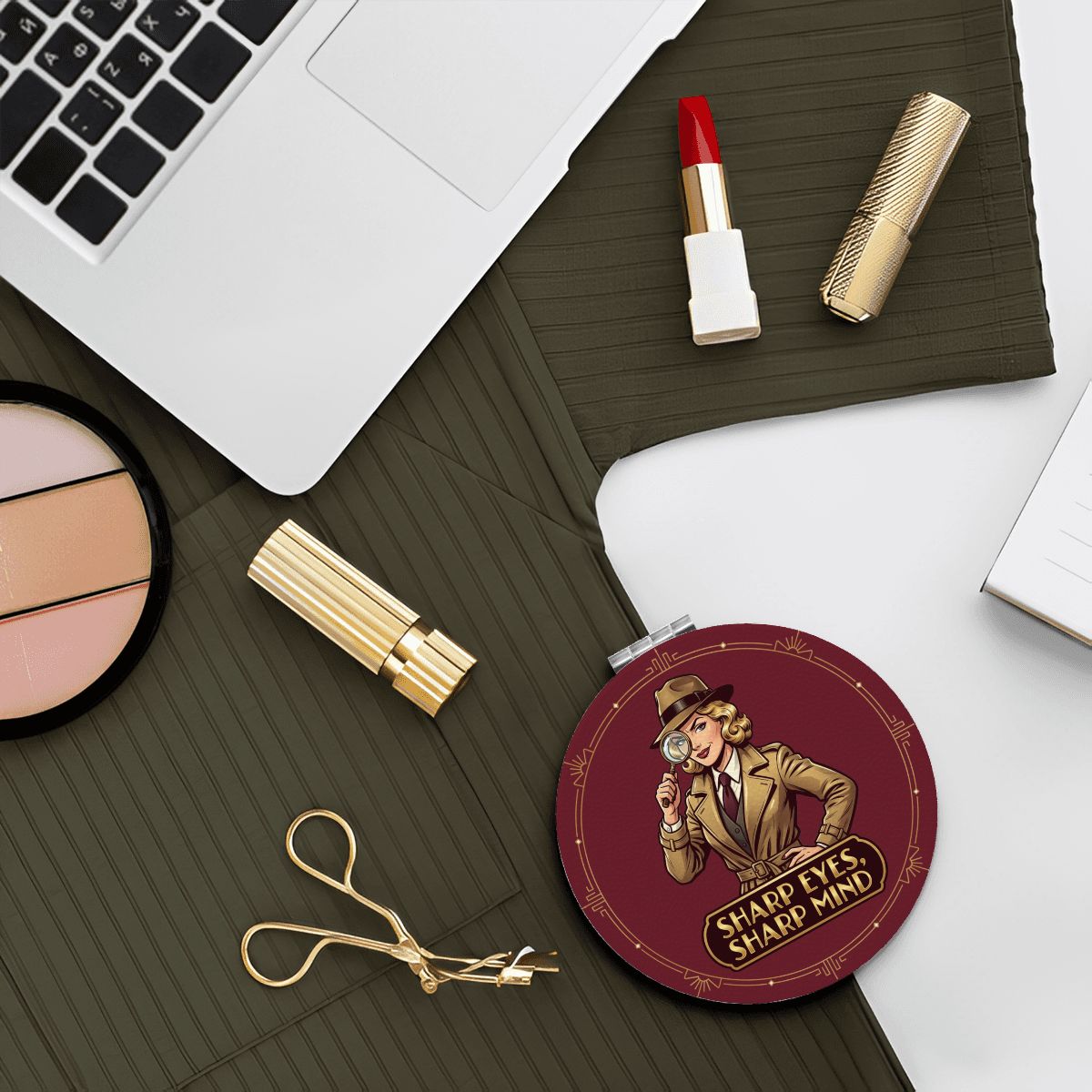 1920s Art Deco Compact Pocket Mirror