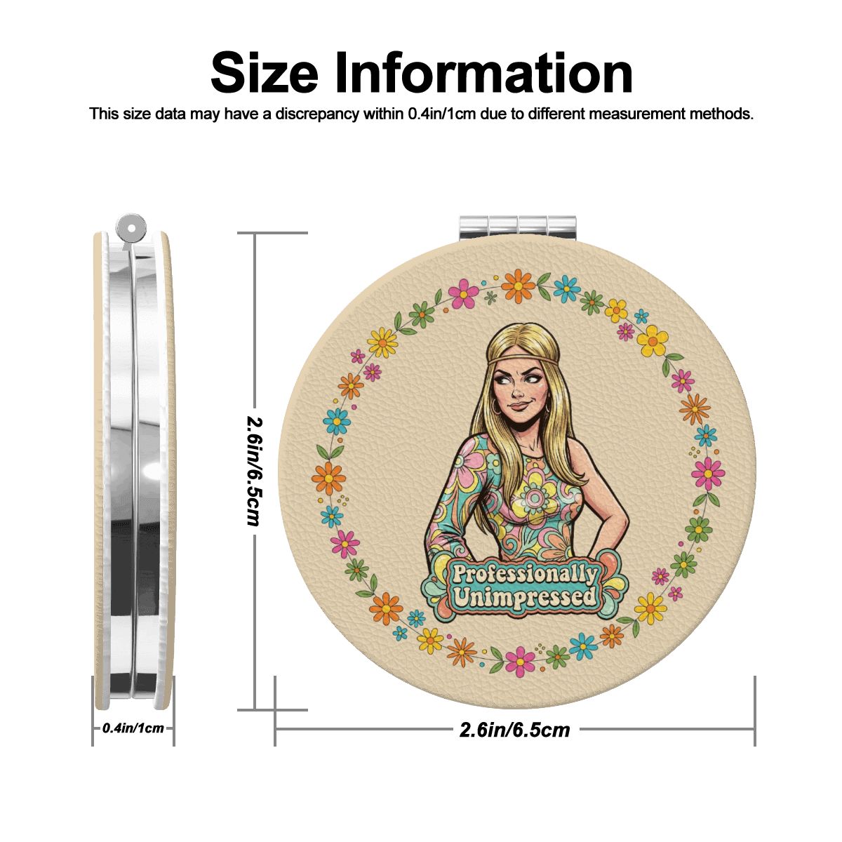 70s Retro Compact Pocket Mirror