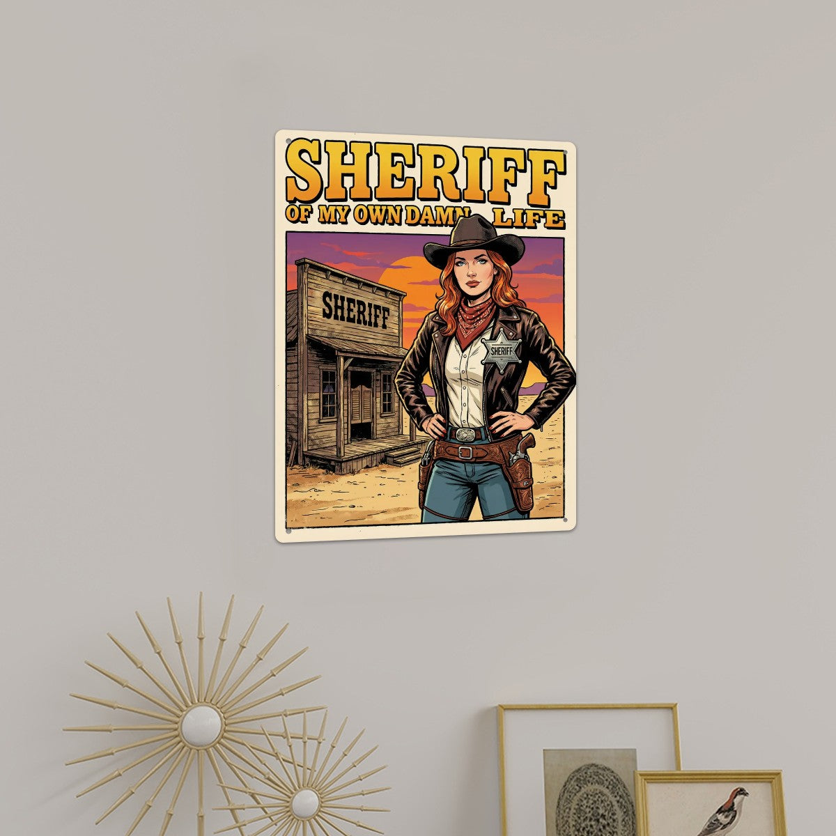 Western Metal Tin Sign 16"x12" (Vertical)