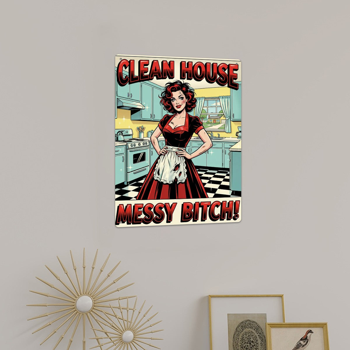 50s Retro Metal Tin Sign 16"x12" (Vertical)