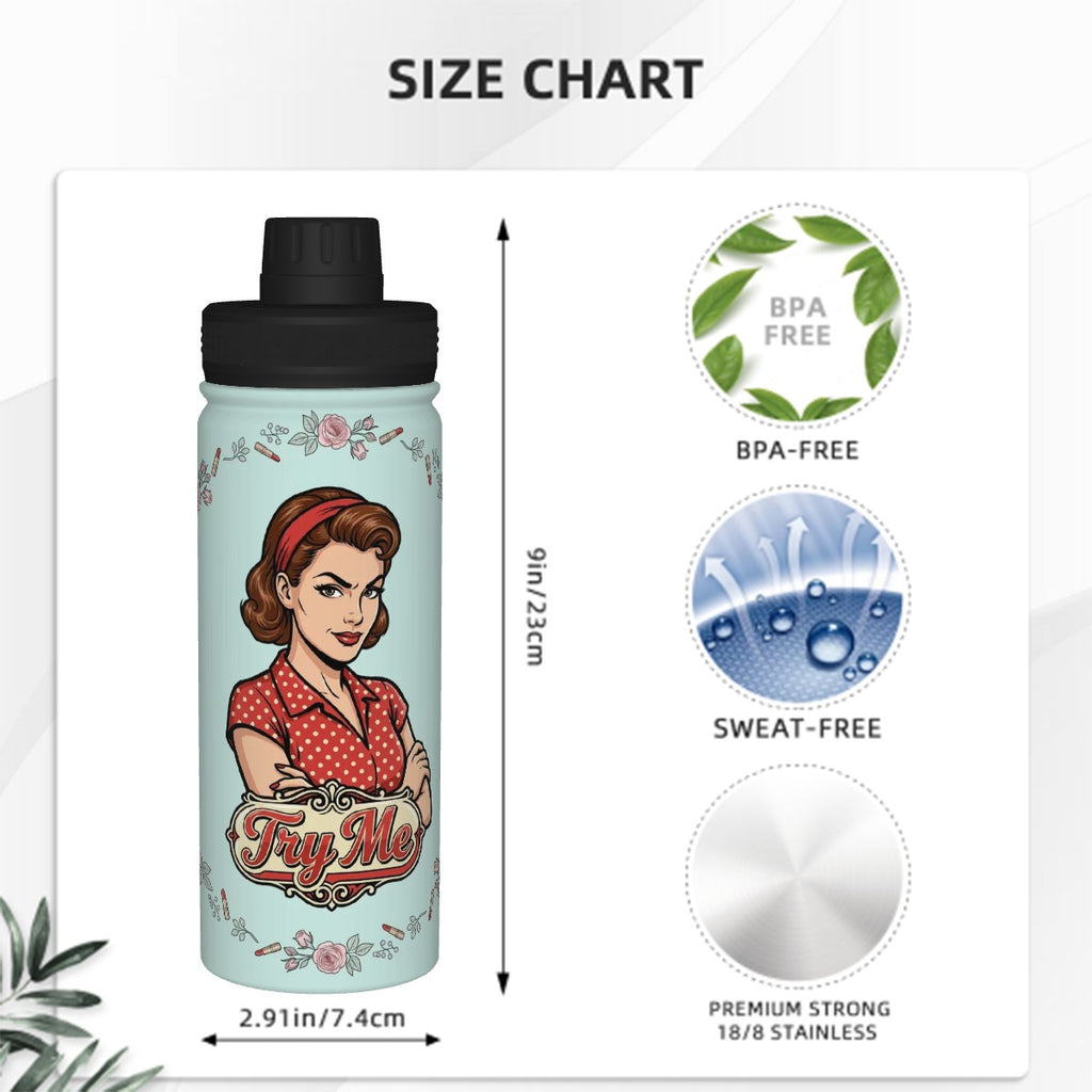 50s Retro Insulated Water Bottle (18oz)