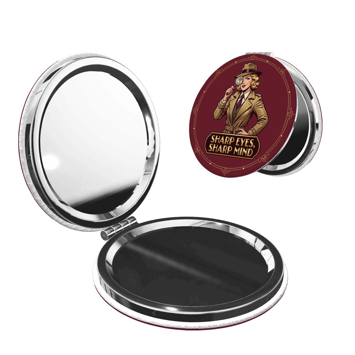 1920s Art Deco Compact Pocket Mirror
