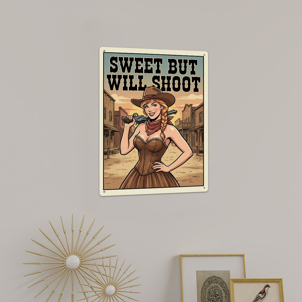 Western Metal Tin Sign  16"x12" (Vertical)