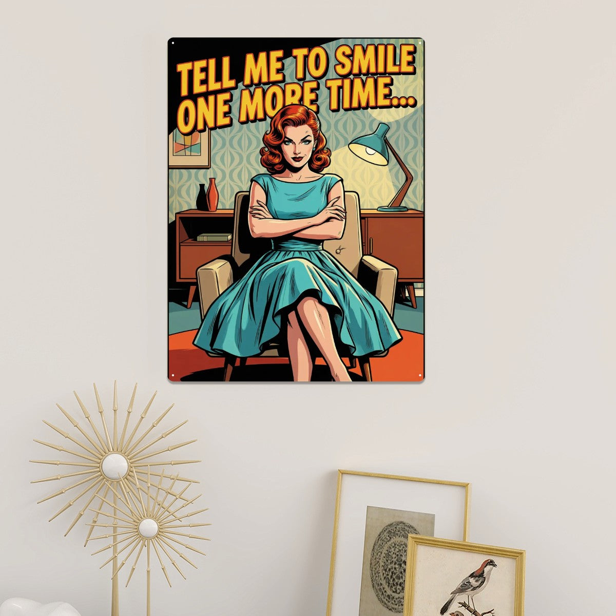 50s Retro Metal Tin Sign 16"x12" (Vertical)