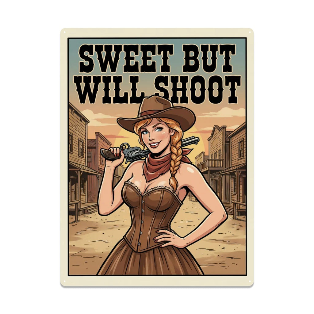 Western Metal Tin Sign  16"x12" (Vertical)