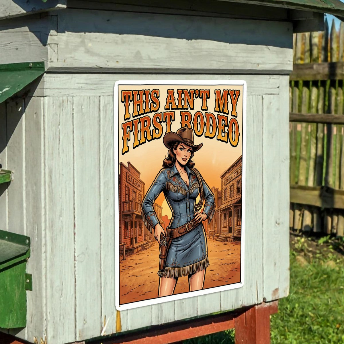 Western Metal Tin Sign  16"x12" (Vertical)
