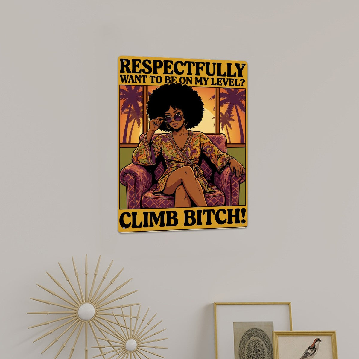 70s Retro Metal Tin Sign  16"x12" (Vertical)