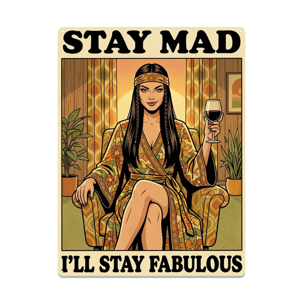 70s Retro Metal Tin Sign  16"x12" (Vertical)