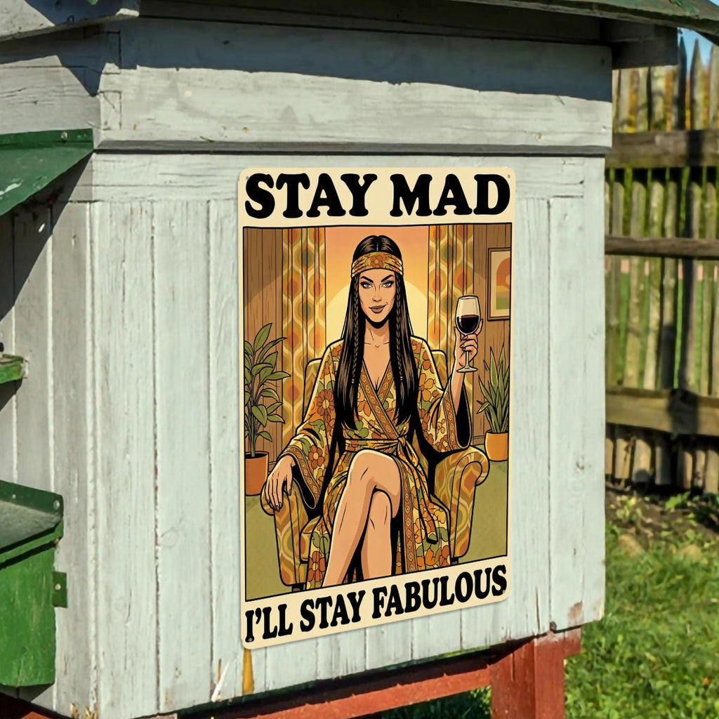 70s Retro Metal Tin Sign  16"x12" (Vertical)