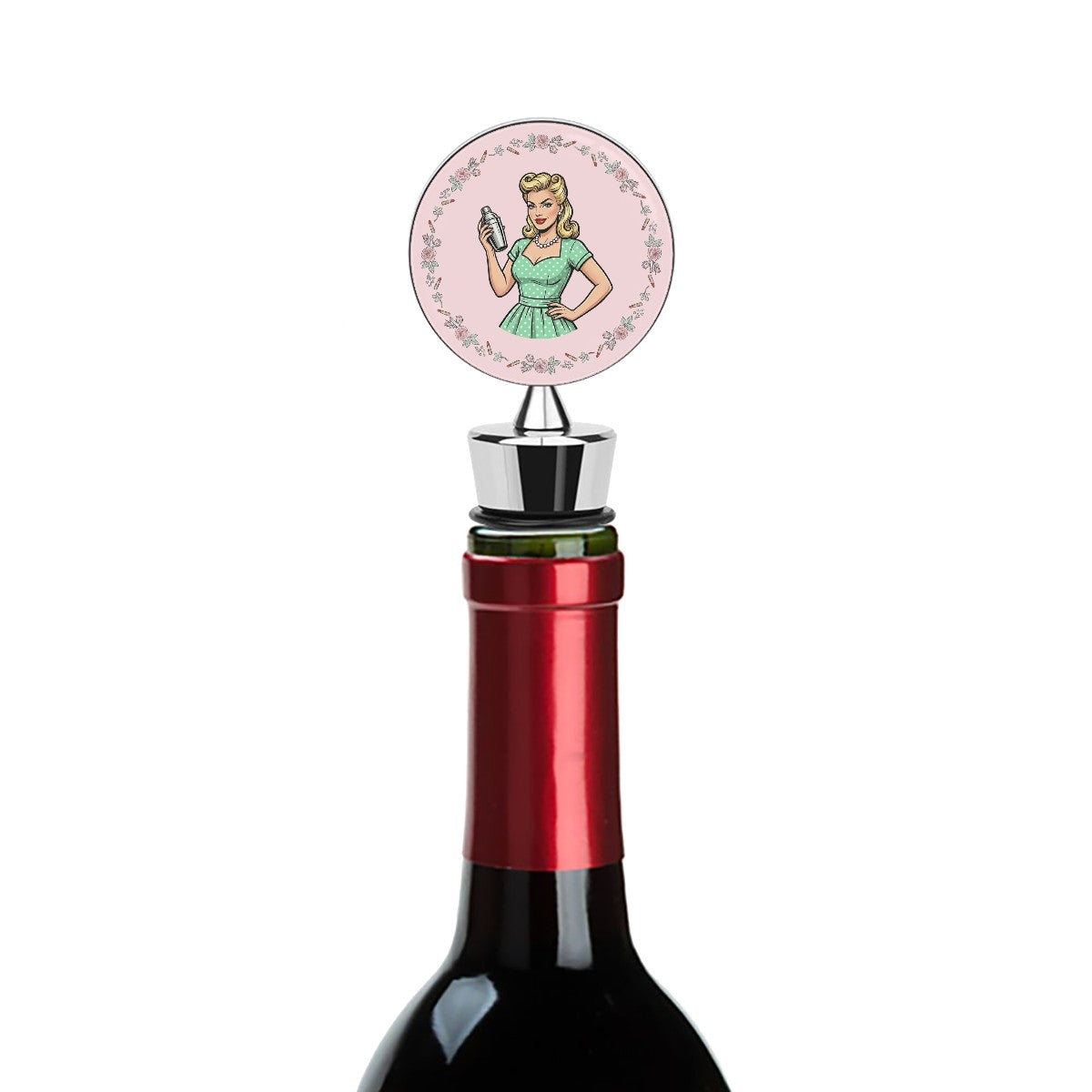 50s Retro Wine Bottle Stopper – Reusable Wine Saver