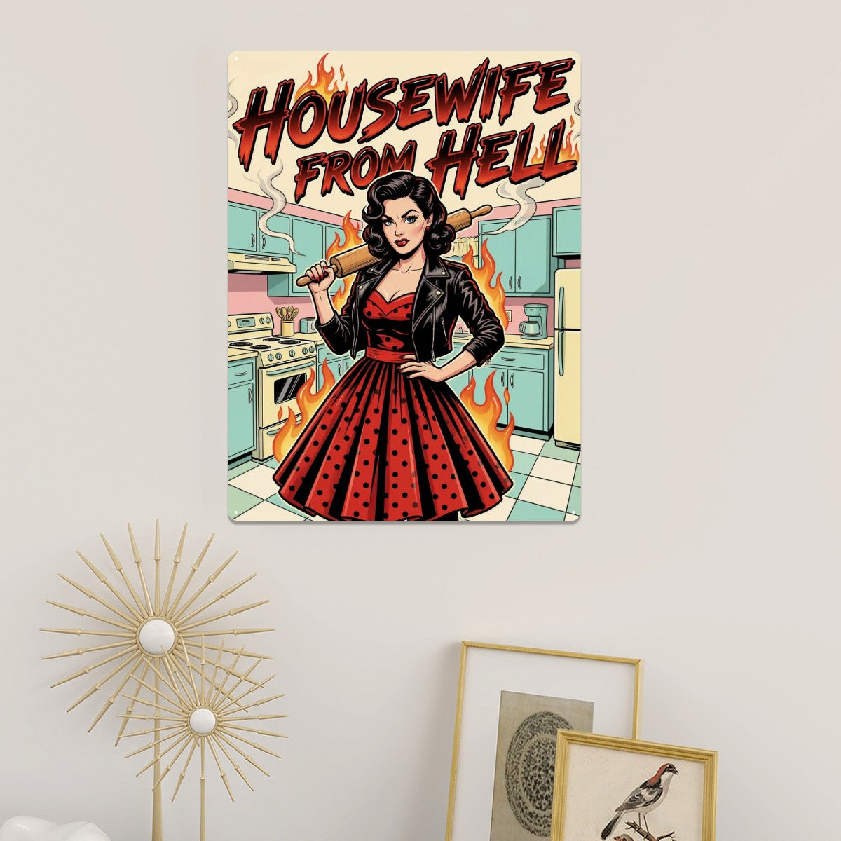 50s Retro Metal Tin Sign 16"x12" (Vertical)