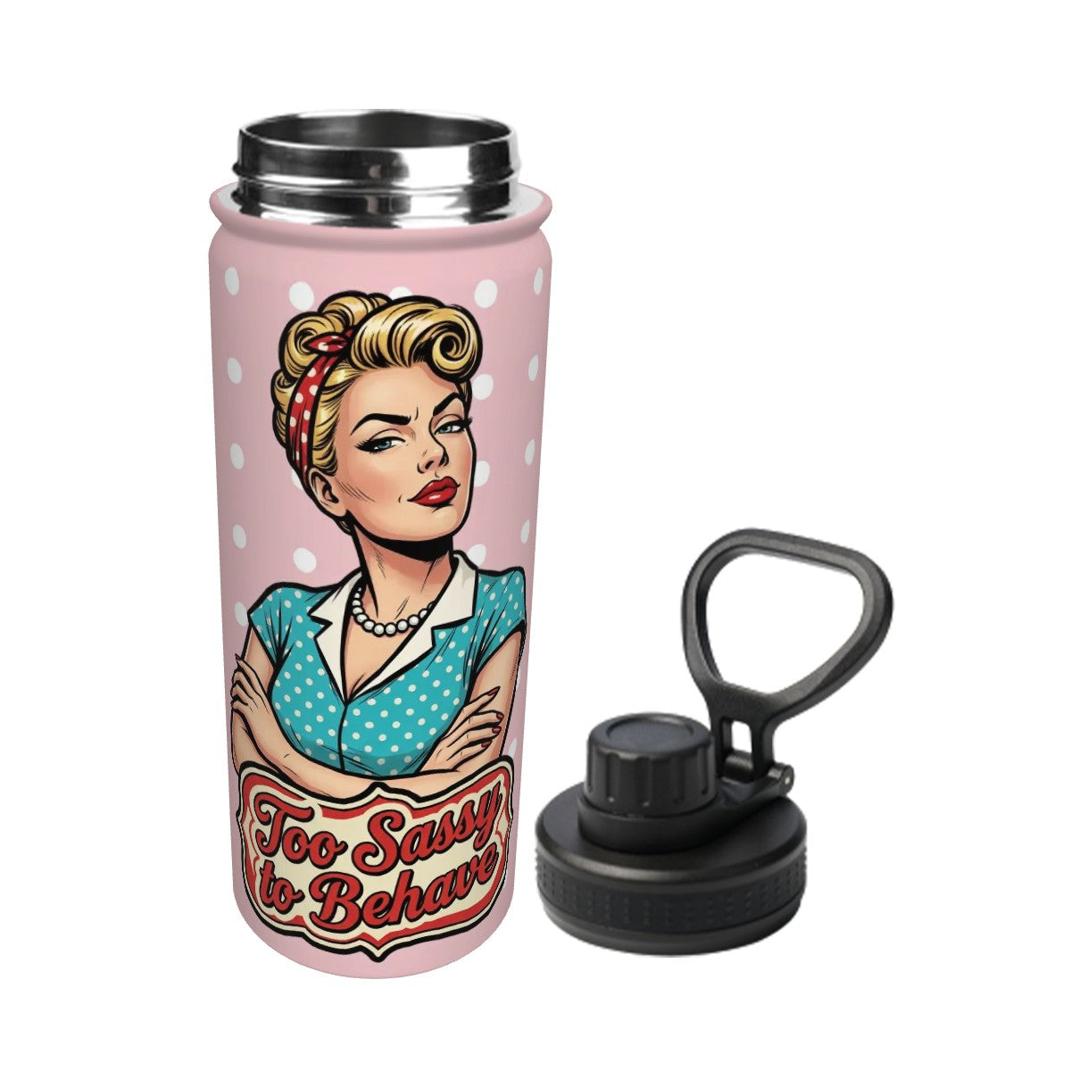 50s Retro Insulated Water Bottle (18oz)