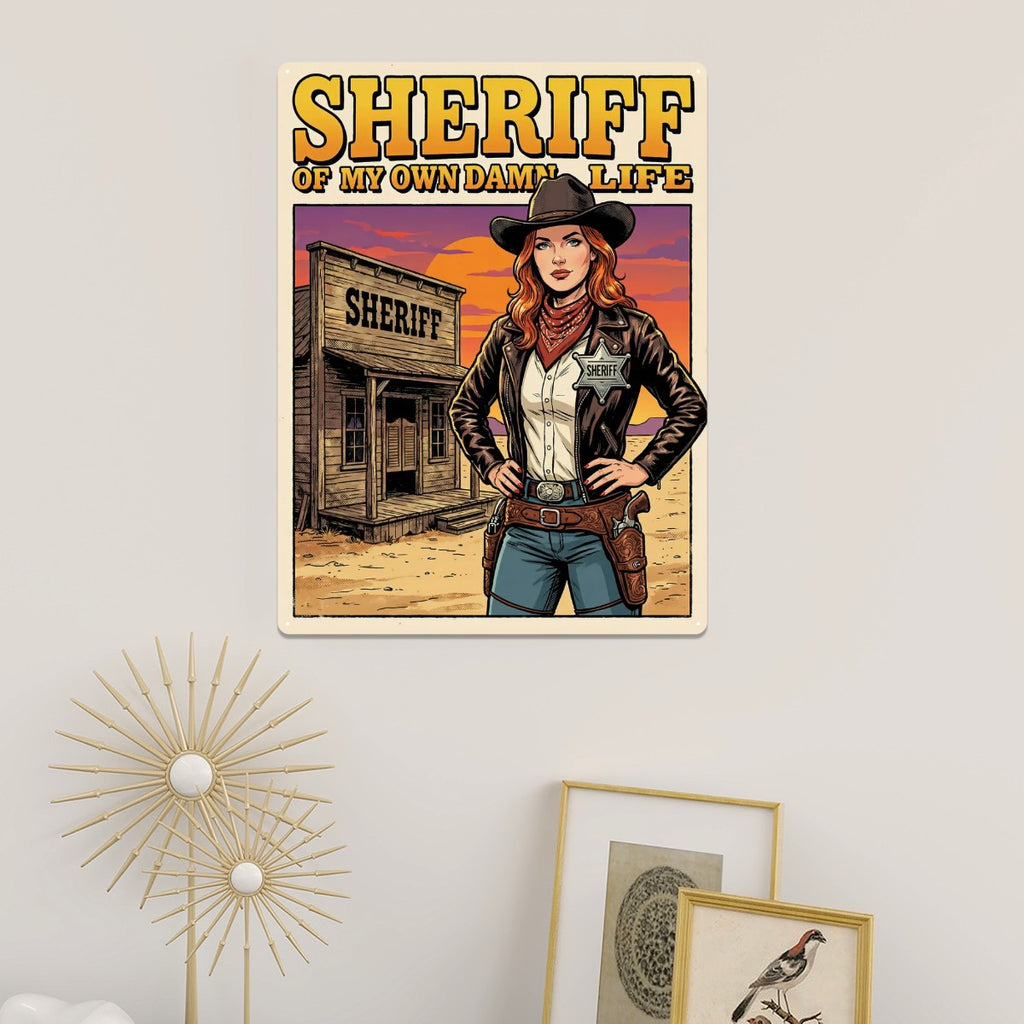 Western Metal Tin Sign 16"x12" (Vertical)