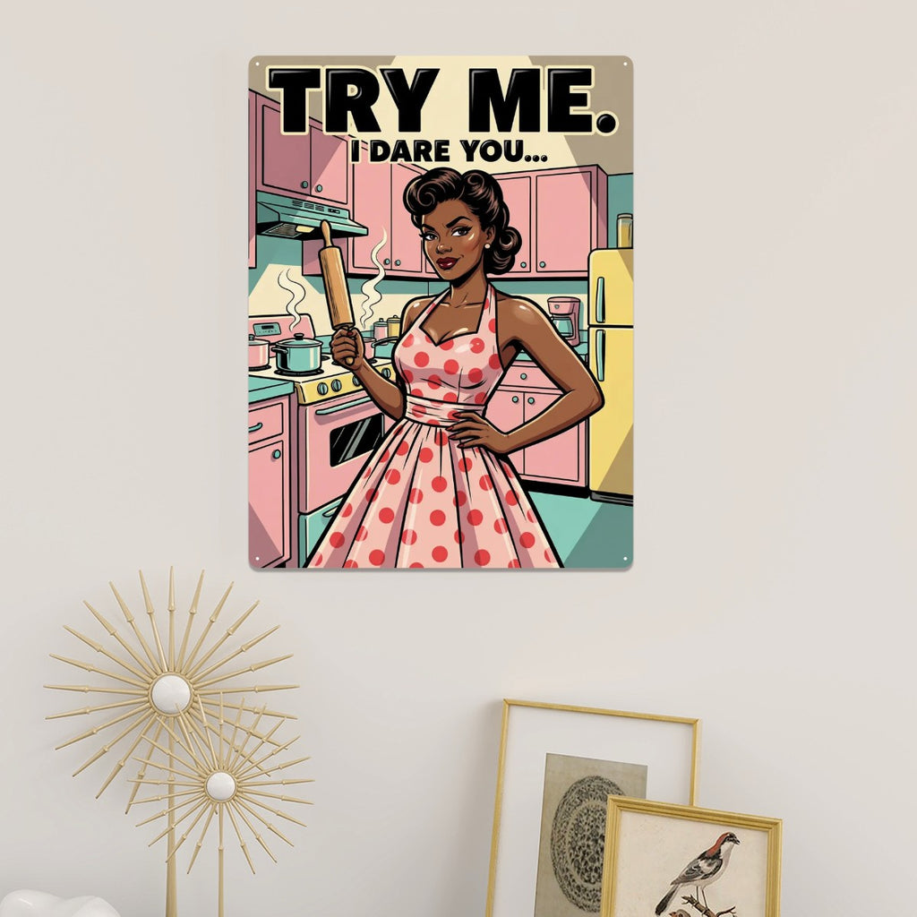 50s Retro Metal Tin Sign 16"x12" (Vertical)