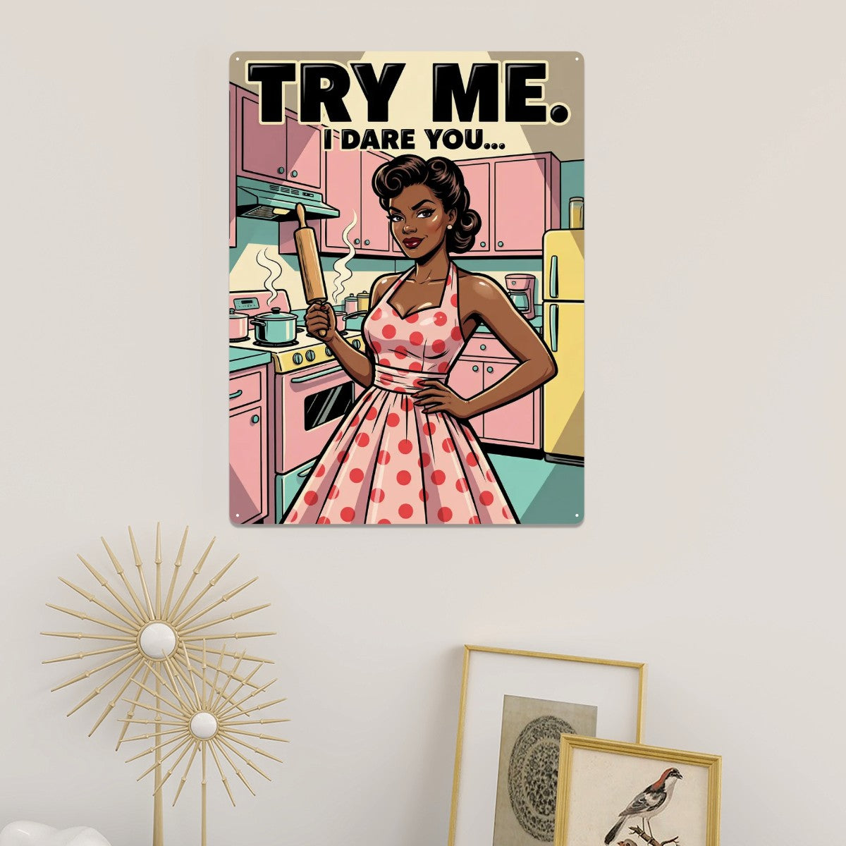 50s Retro Metal Tin Sign 16"x12" (Vertical)