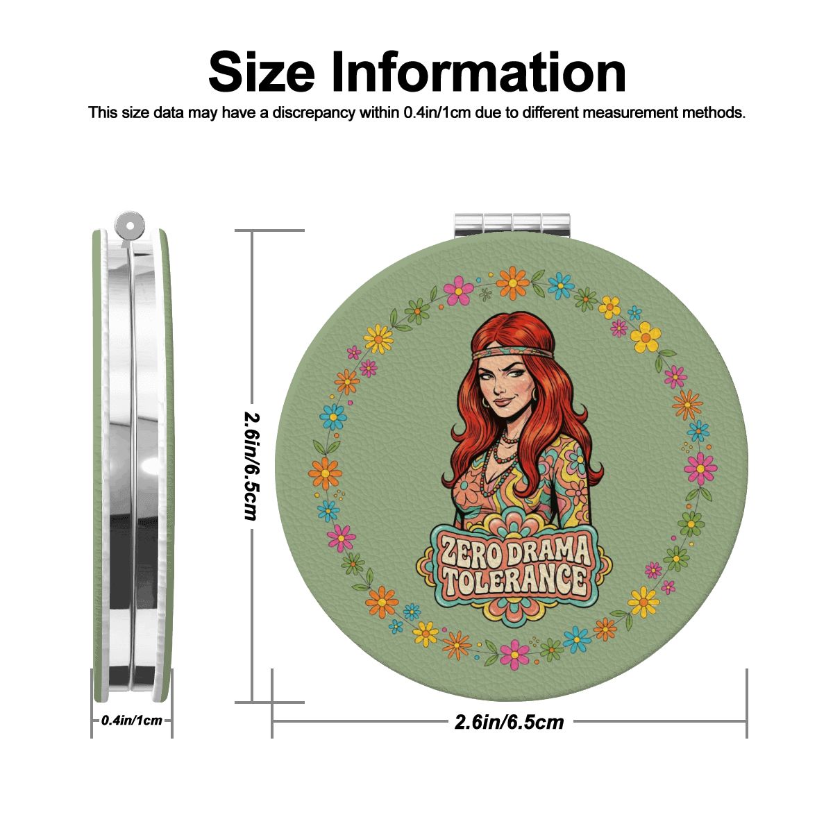 70s Retro Compact Pocket Mirror