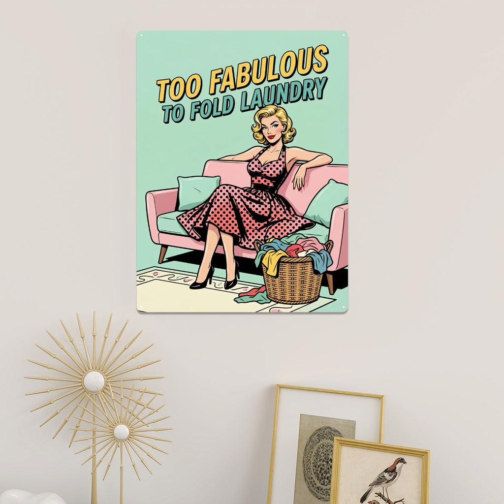 50s Retro Metal Tin Sign 16"x12" (Vertical)