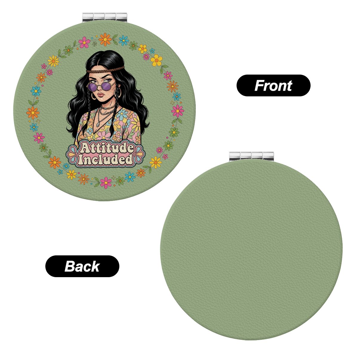 70s Retro Compact Pocket Mirror