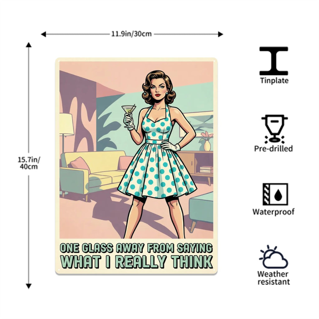 50s Retro Metal Tin Sign 16"x12" (Vertical)