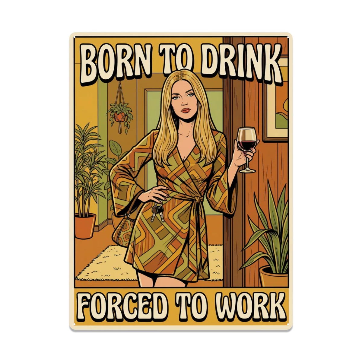 70s Retro Metal Tin Sign  16"x12" (Vertical)